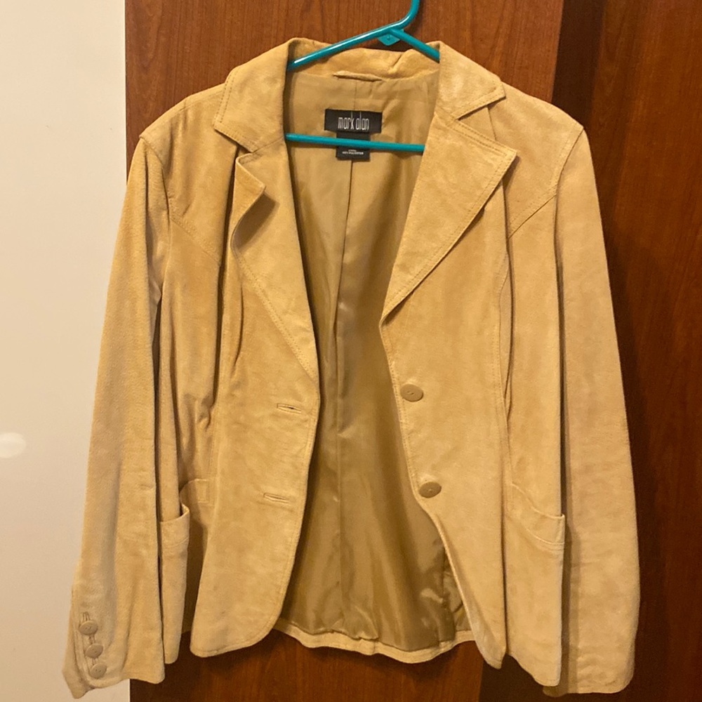 Leather suede blazer